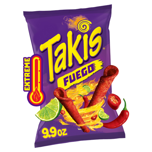 Takis Fuego Spicy Rolled Tortilla Chips Sharing Size Bag 9.9oz