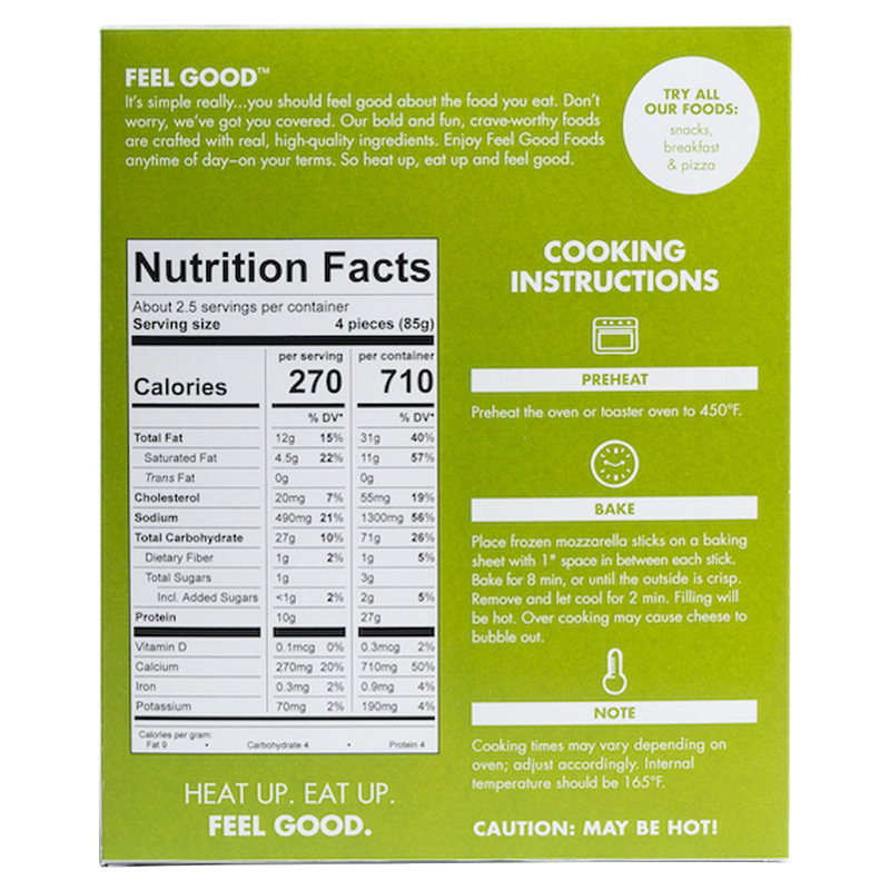 Feel Good Foods Gluten Free Mozzarella Sticks 8oz