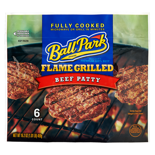 Ball Park Frozen Flamed Grilled Original Beef Patties 6ct 16.2oz