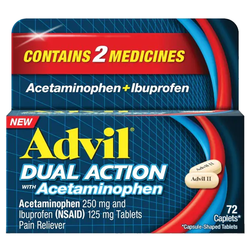 Advil Dual Action with Acetaminophen Caplets 72ct