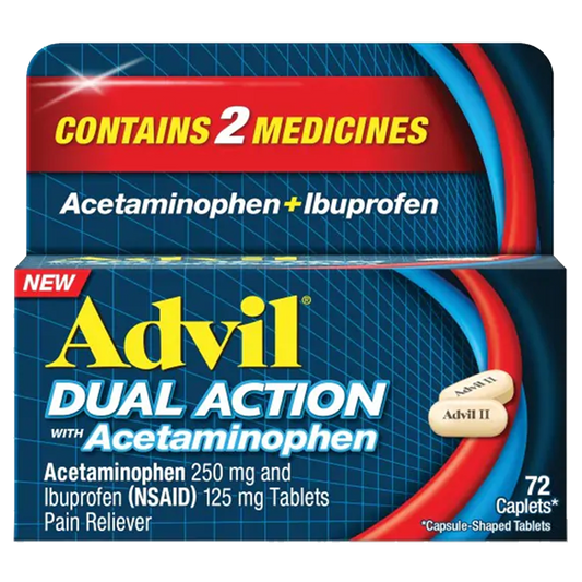 Advil Dual Action with Acetaminophen Caplets 72ct