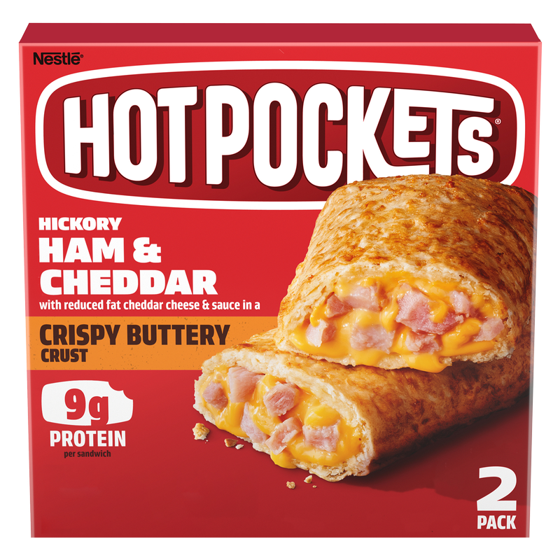 Hot Pockets Frozen Crispy Buttery Crust Hickory Ham & Cheddar 2ct 9oz