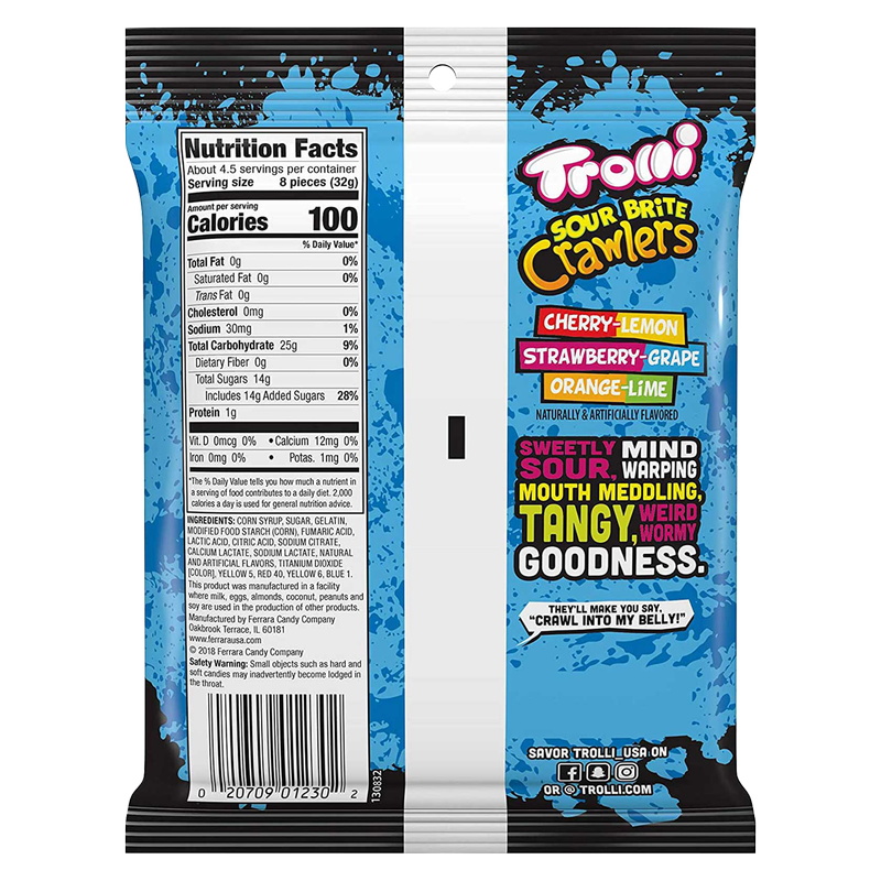 Trolli Sour Brite Crawlers Gummy Candy 5oz