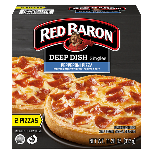 Red Baron Frozen Deep Dish Pepperoni Single Pizzas 2ct 11.2oz